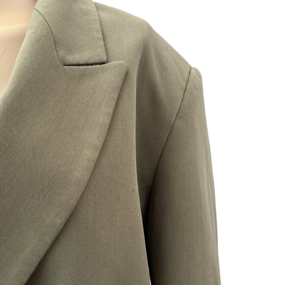 ZARA Womens Blazer Jacket Double-Breasted Oversize Pockets Long‎ Sleeve Khaki XS - Picture 8 of 16